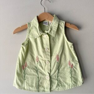 Vintage Kids Play Gingham Button Down Shirt